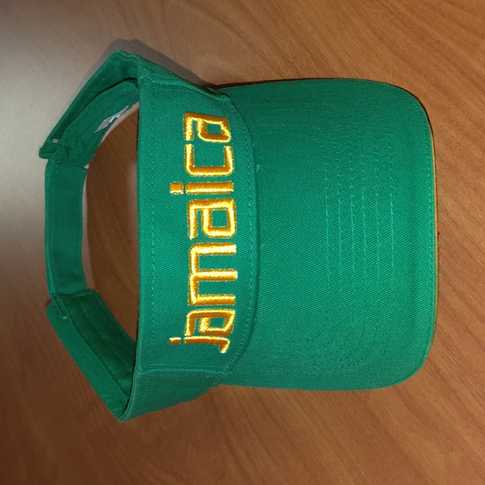 Jamaica Embroidered Letters Flag Adjustable Unisex Visor OS